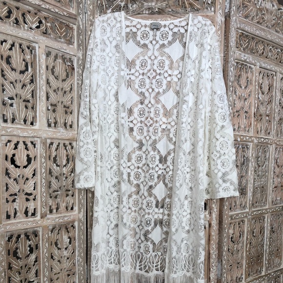 Anthropologie Other - New BHLDN Hitherto Lace Kimono Fringe Small